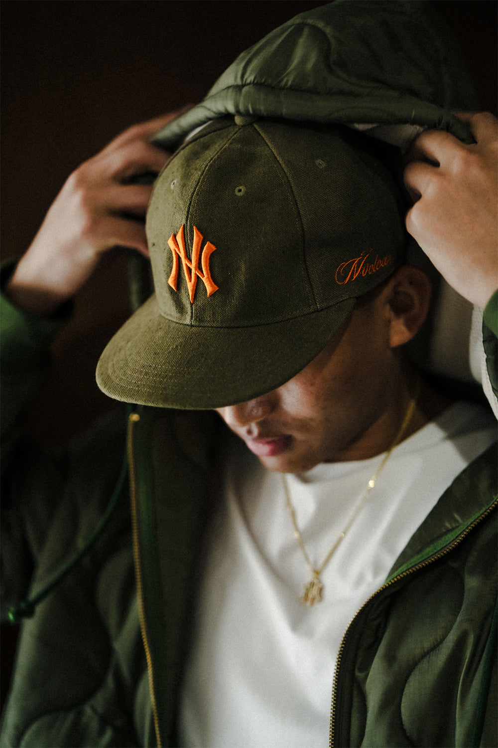 NV Logo Army Cap /Khaki Orange