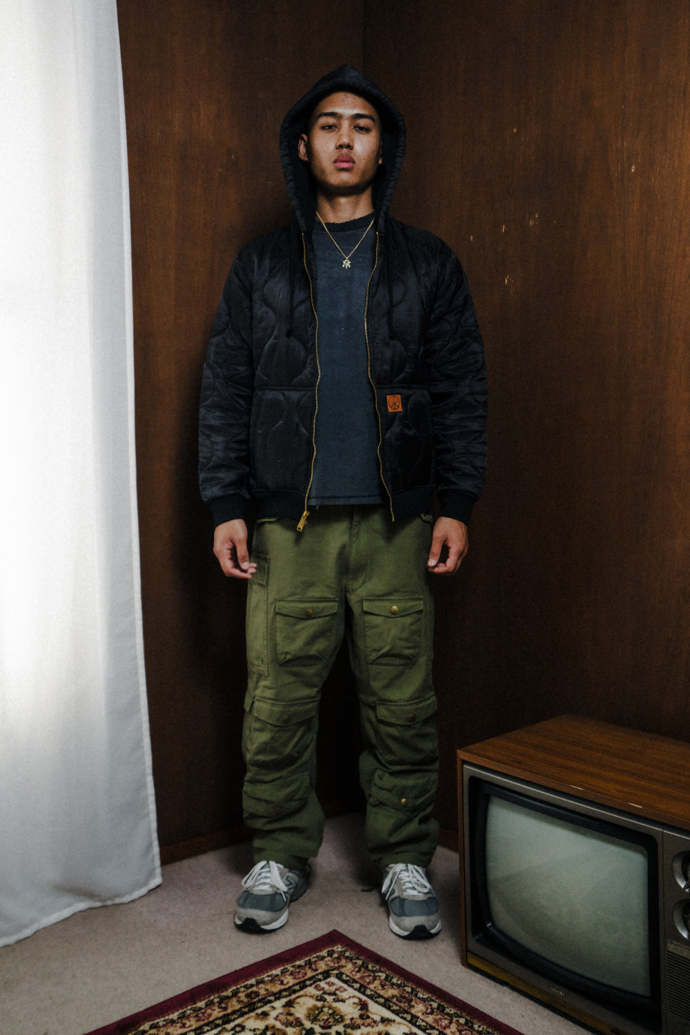 Liner Zip Hoodie / Black