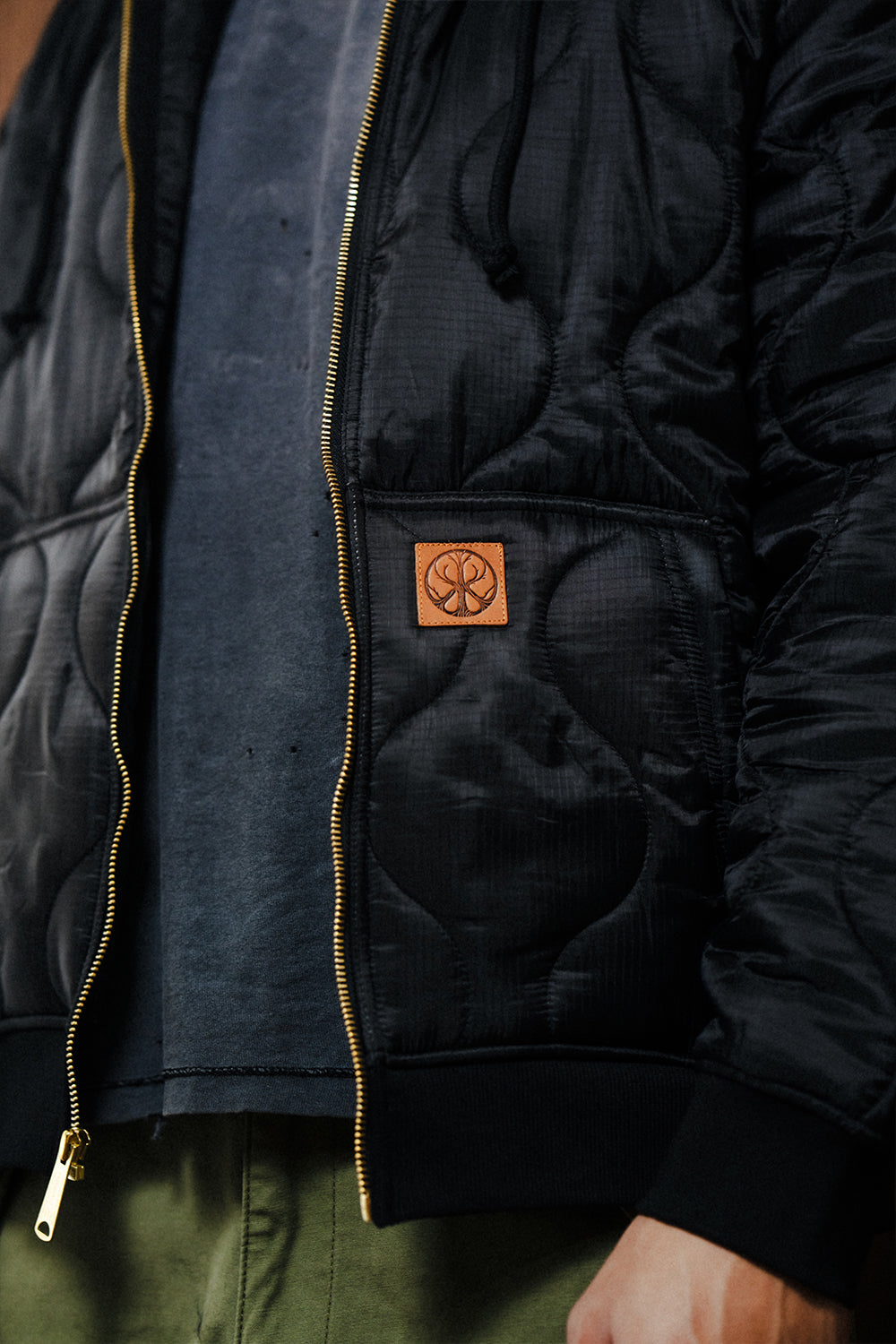 Liner Zip Hoodie / Black