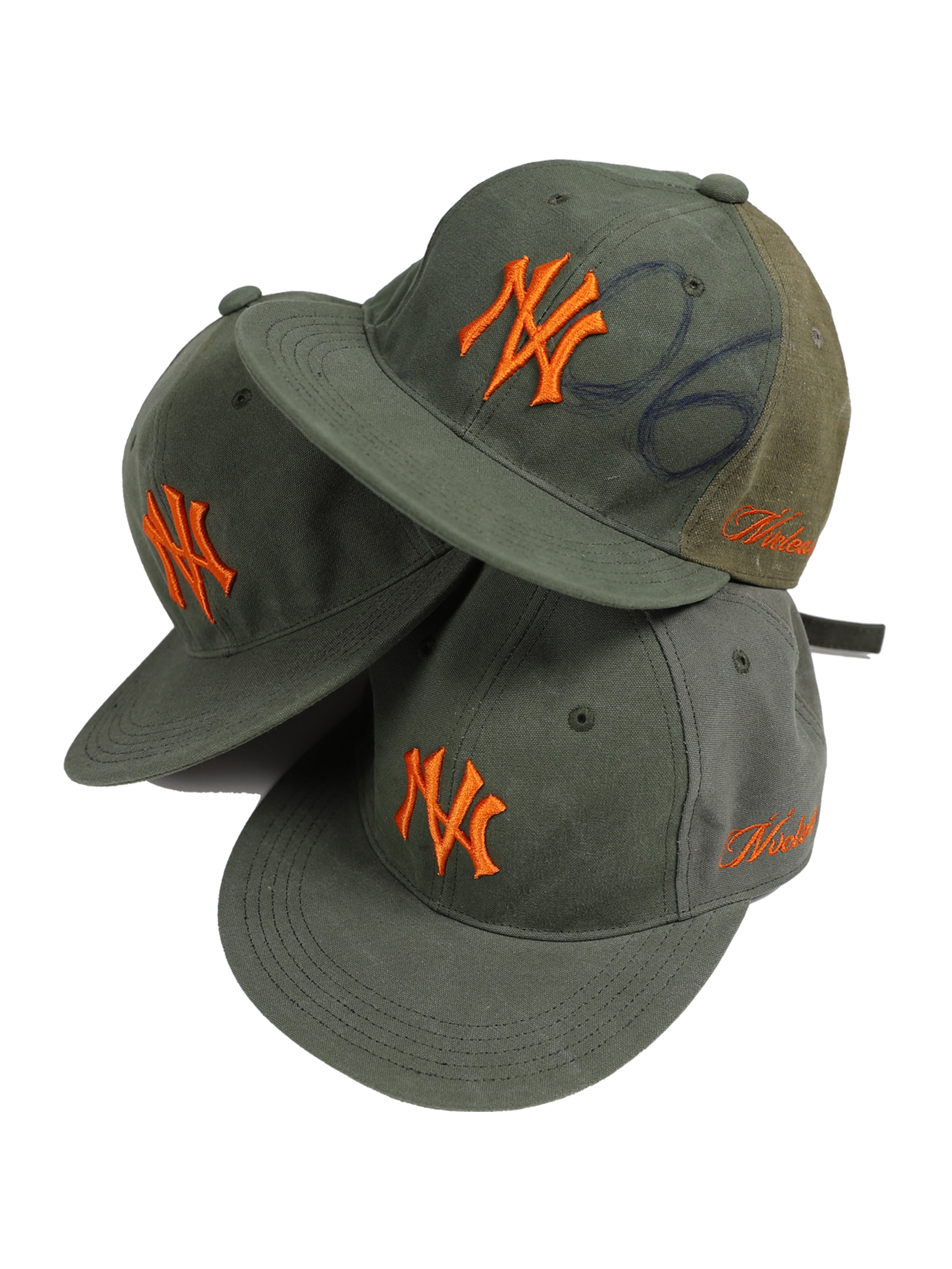 NV LOGO ARMY COTTON CAP / VINTAGE GREEN ORANGE